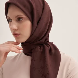 Koza pamuk Eşarp Kahverengi