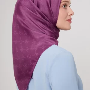 Mürdüm L Baskılı Kristal Jakarlı Eşarp